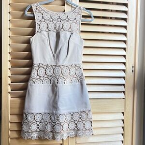 Tan Leather and Lace Bailey 44 Dress